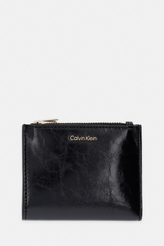 Calvin Klein portfel damski z imitacji skóry czarny LV04F1166G
