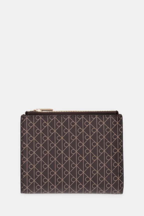 Calvin Klein portfel RFID damski z imitacji skóry brązowy LV04F1161G