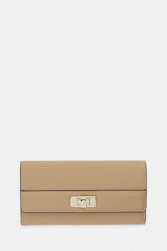 Tommy Hilfiger portfel damski z imitacji skóry beżowy AW0AW18704