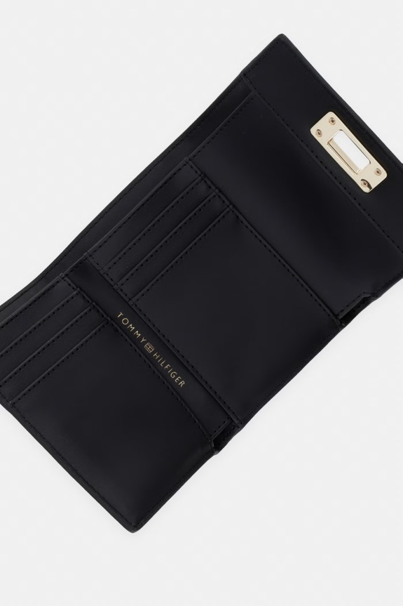 Akcesoria Tommy Hilfiger portfel damski z imitacji skóry AW0AW18703 czarny