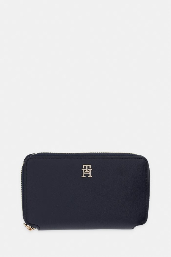 Tommy Hilfiger portfel damski z imitacji skóry granatowy AW0AW18699
