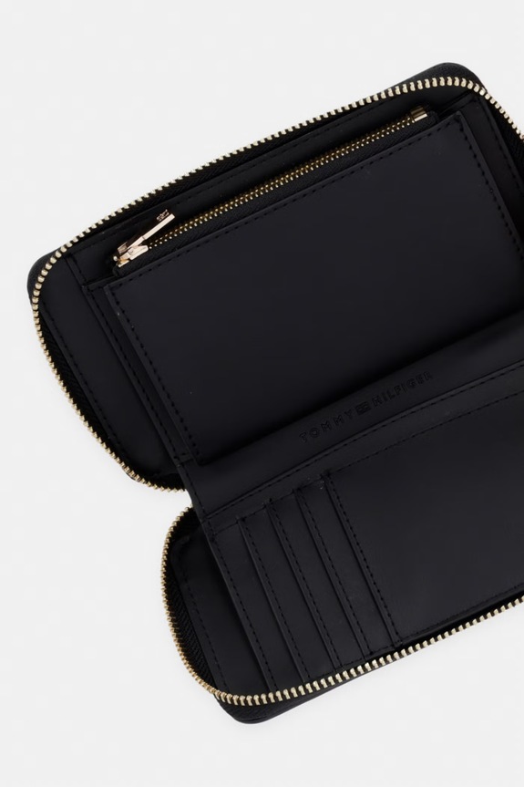 Akcesoria Tommy Hilfiger portfel damski z imitacji skóry AW0AW18699 czarny