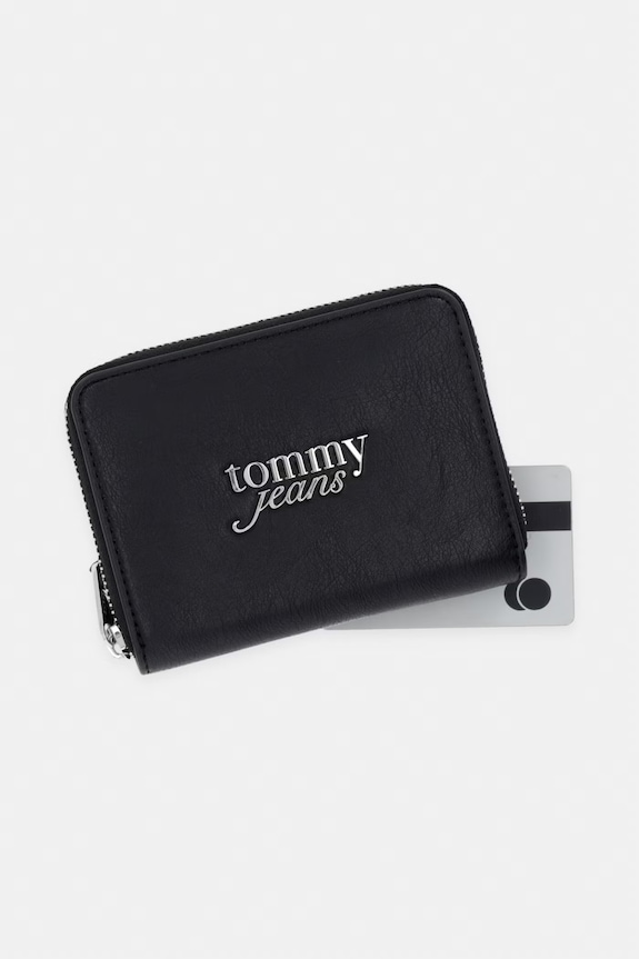 Tommy Jeans portfel damski z imitacji skóry czarny AW0AW18794
