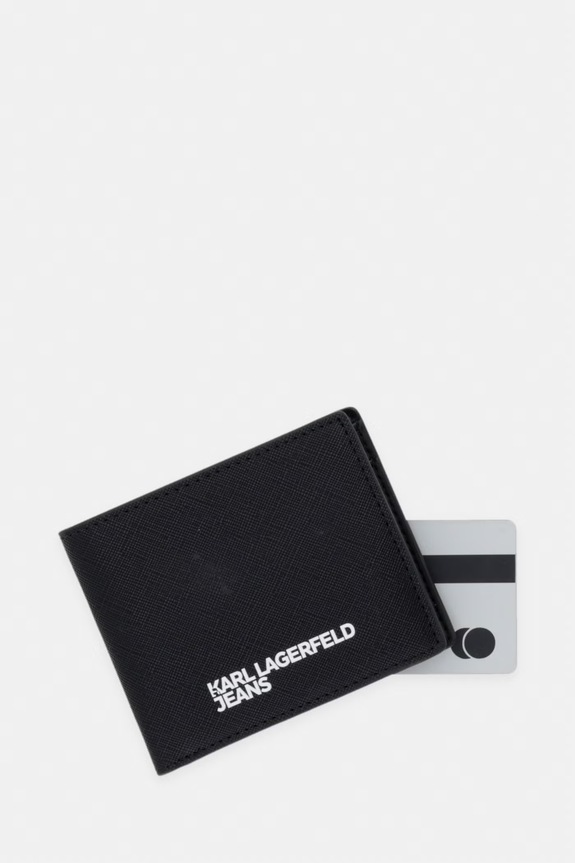 Karl Lagerfeld Jeans portfel męski z imitacji skóry czarny B3M32059