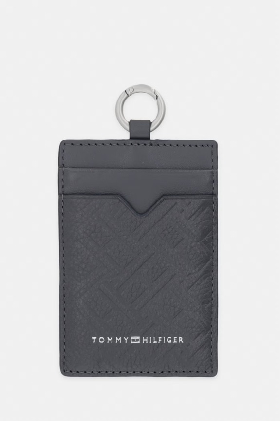 Tommy Hilfiger θήκη για κάρτες ανδρική δερμάτινη γκρί AM0AM14490