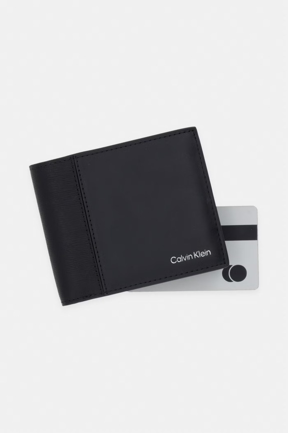 Calvin Klein portfel męski skórzany czarny LV04D1304G