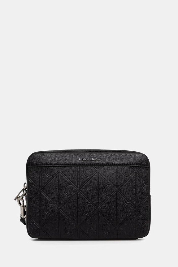 Calvin Klein kozmetická taška pánska kožená čierna LV04D1256G