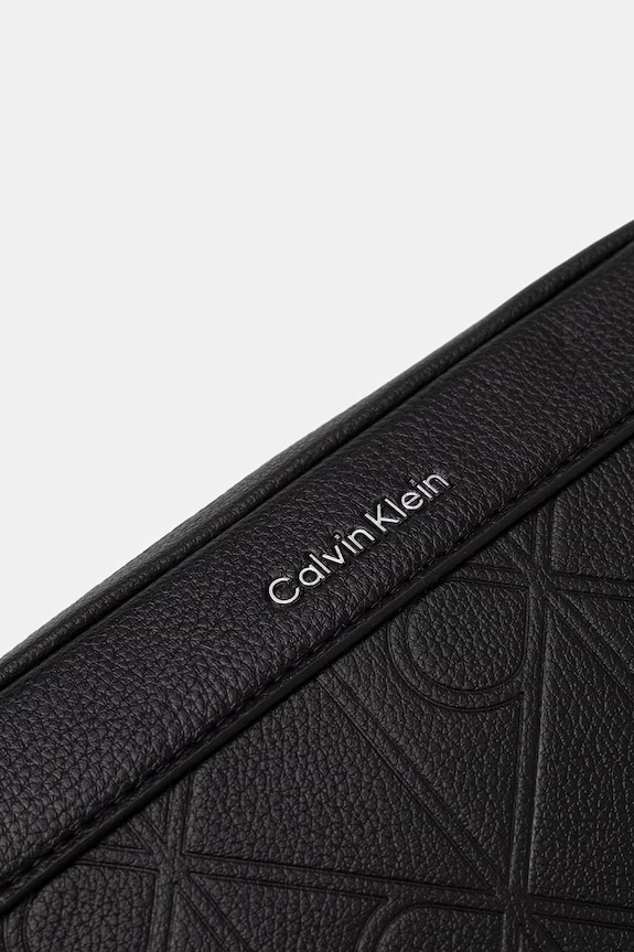 Doplnky Calvin Klein kozmetická taška pánska kožená LV04D1256G čierna
