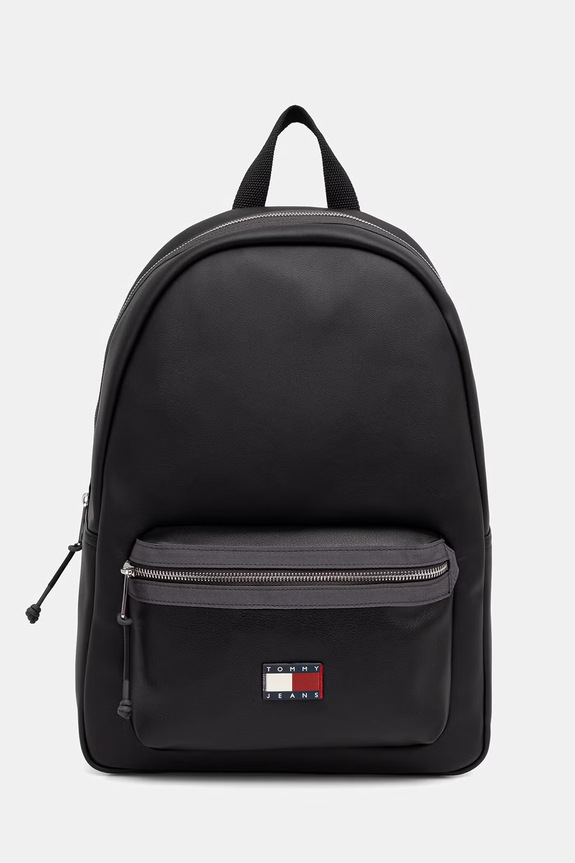 Tommy Jeans plecak męski z imitacji skóry czarny AM0AM14340