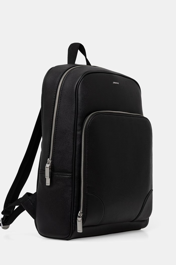 HUGO σακίδιο ανδρικό δερμάτινο GO-BAG BACKPACK 50568269 μαύρο AW26