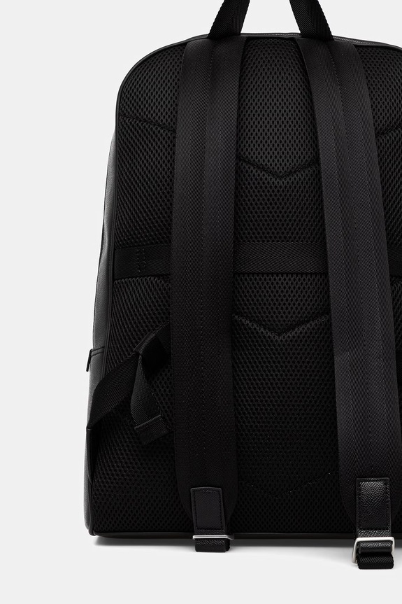 Αξεσουάρ HUGO σακίδιο ανδρικό δερμάτινο GO-BAG BACKPACK 50568269 μαύρο
