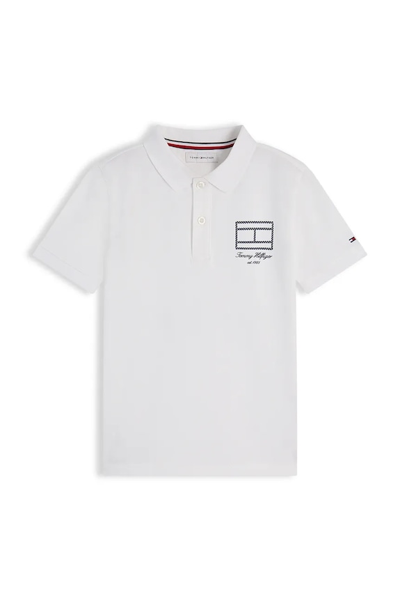 Tommy Hilfiger polo dětské s bavlnou KB0KB10603.128.176.9BY2 bílá AW26