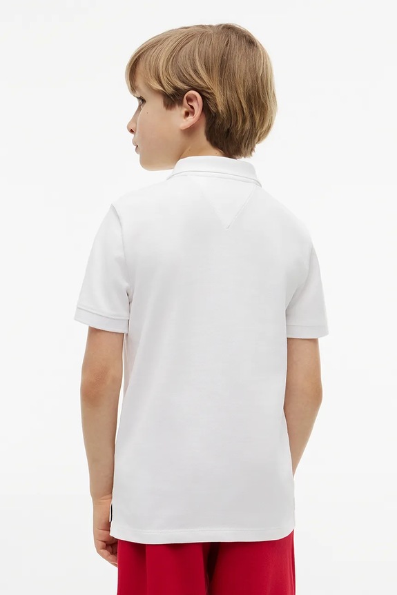 CHLAPEC Tommy Hilfiger polo dětské s bavlnou KB0KB10603.128.176.9BY2 bílá
