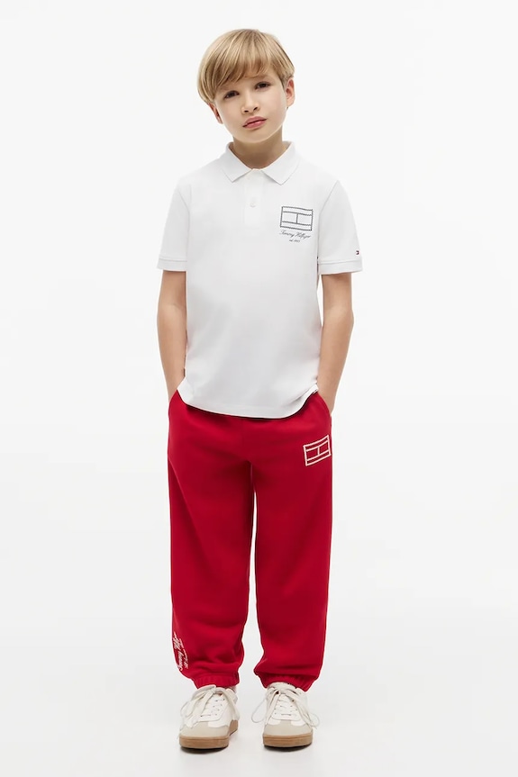 Tommy Hilfiger polo dětské s bavlnou bílá KB0KB10603.128.176.9BY2