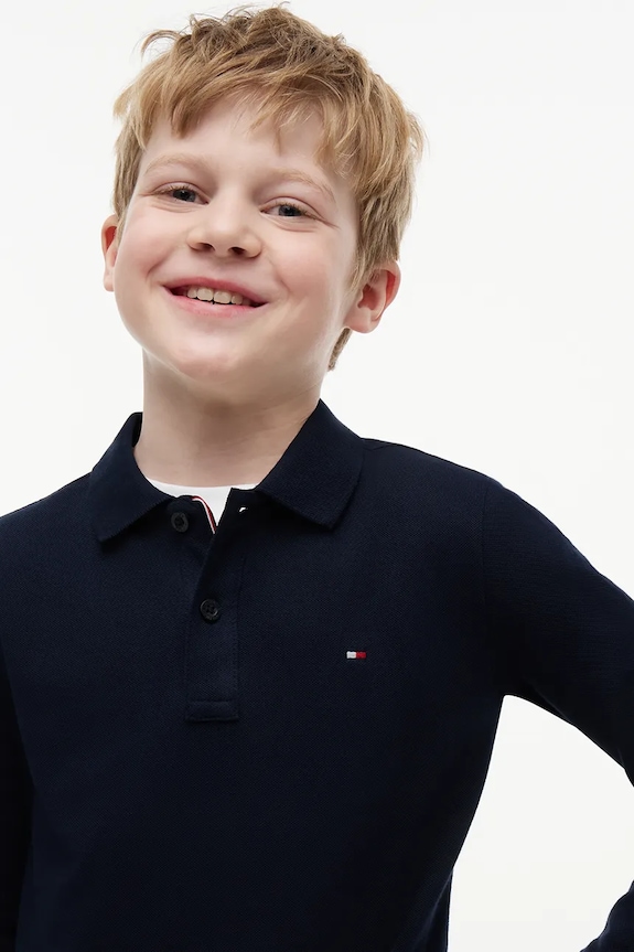 Tommy Hilfiger longsleeve dziecięcy bawełniany KB0KB09664.128.176.9BY2 granatowy