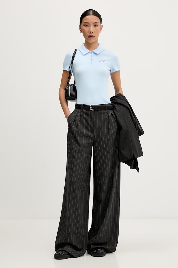 Tommy Jeans polo pentru femei, din bumbac cu elastan DW0DW23140 albastru AW26