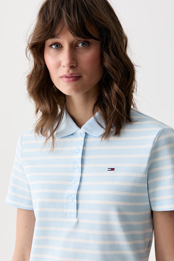 Tommy Jeans polo da donna in cotone blu DW0DW22820