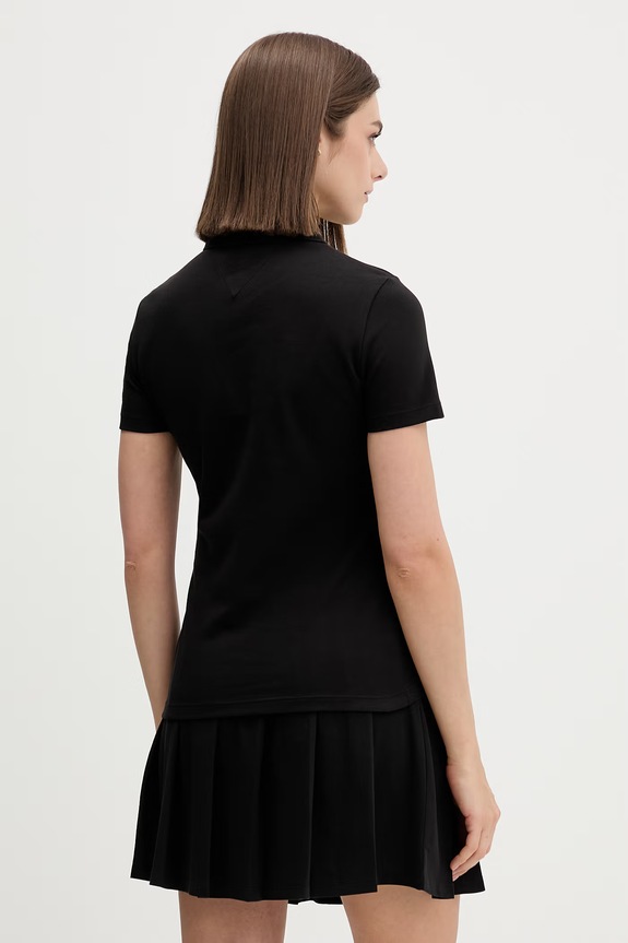 Odjeća Tommy Jeans polo majica ženska pamučna DW0DW22820 crna