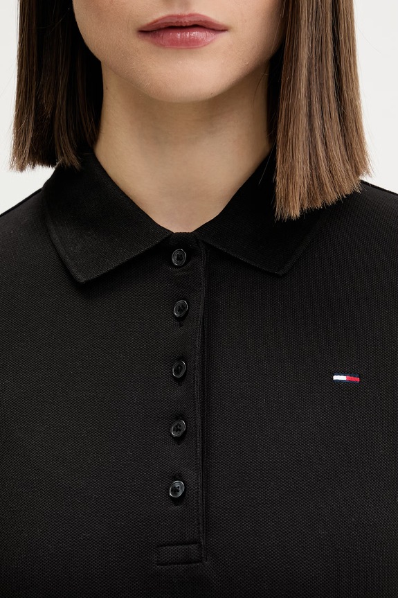 Tommy Jeans polo majica ženska pamučna DW0DW22820 crna