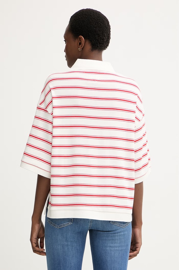Odjeća Tommy Hilfiger polo majica ženska pamučna WW0WW50026 crvena