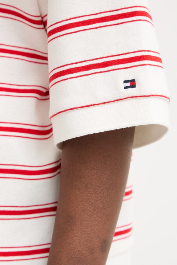 Tommy Hilfiger polo majica ženska pamučna WW0WW50026 crvena