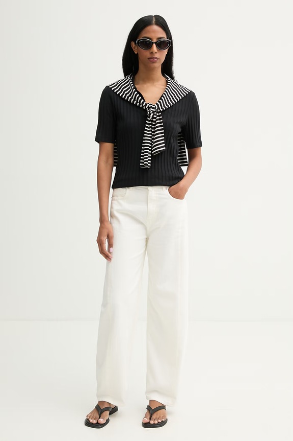 Marc O'Polo polo damskie z modalem 5000014377 czarny AW26
