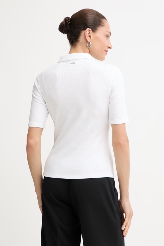 Odzież Calvin Klein polo damskie z modalem LV044G220G biały
