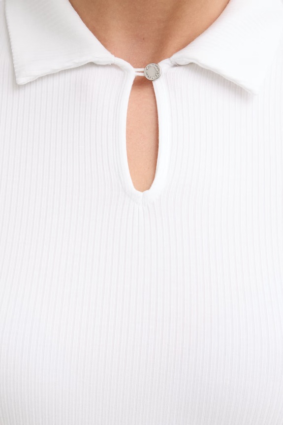 Calvin Klein polo damskie z modalem LV044G220G biały
