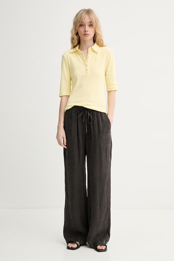 Gestuz polo damskie bawełniane z elastanem GZdrew 10910593 żółty AW26