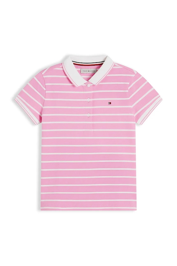 Tommy Hilfiger polo dziecięce bawełniane KG0KG08556.9BY2 różowy AW26