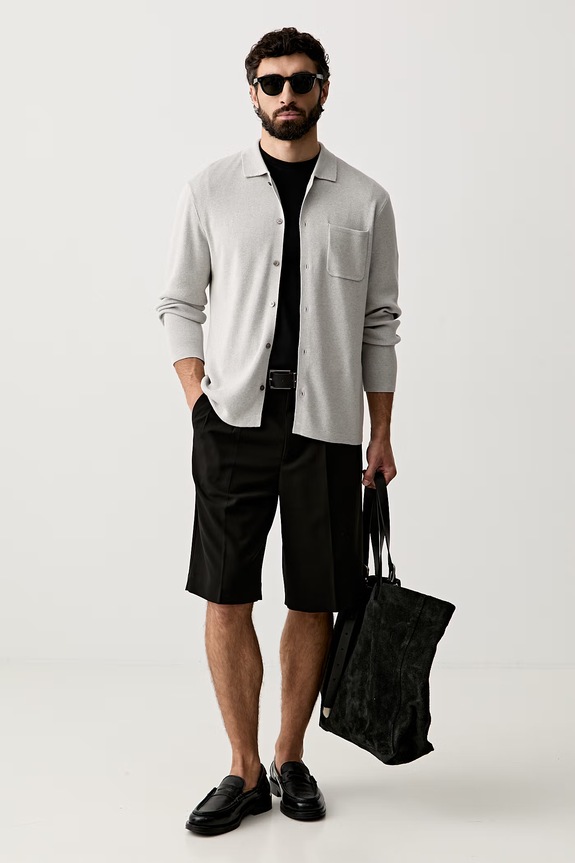 Joop! kardigan męski z bawełną 30103140 szary AW26