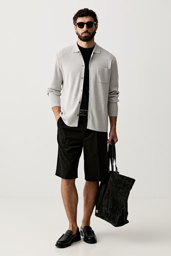 Joop! kardigan męski z bawełną 30103140 szary AW26