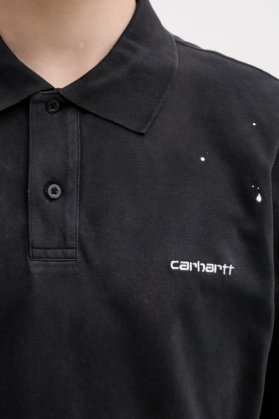 Carhartt WIP S/S Painter polo bawełniane męskie czarny I036856