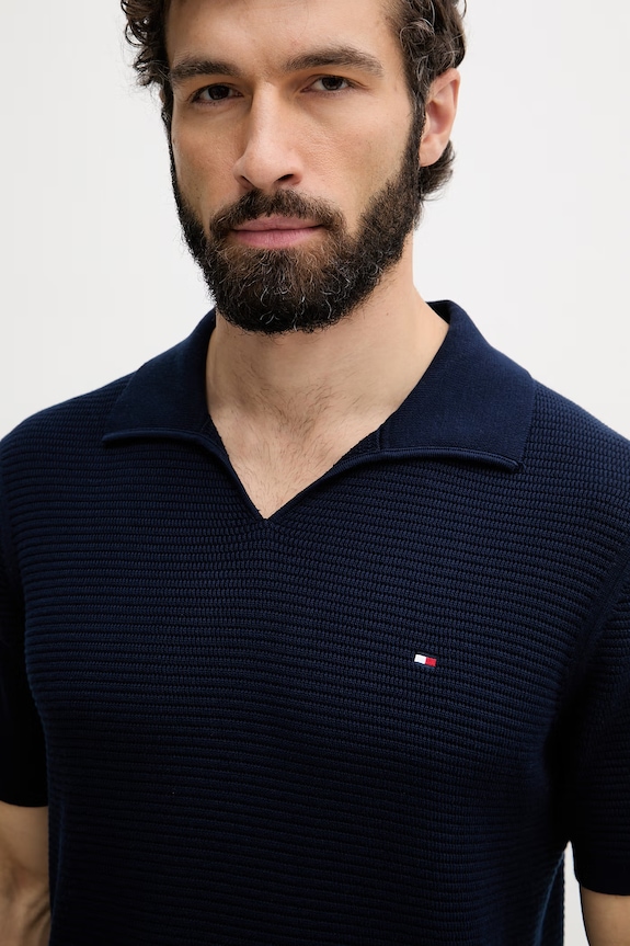 Tommy Hilfiger polo tričko pánske bavlnené tmavomodrá MW0MW43243