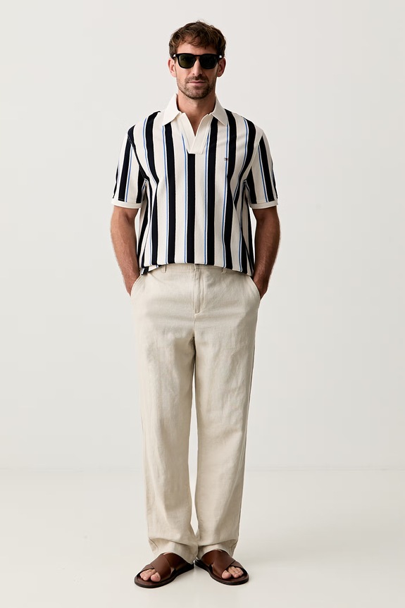 Tommy Hilfiger polo męskie bawełniane MW0MW43274 beżowy AW26