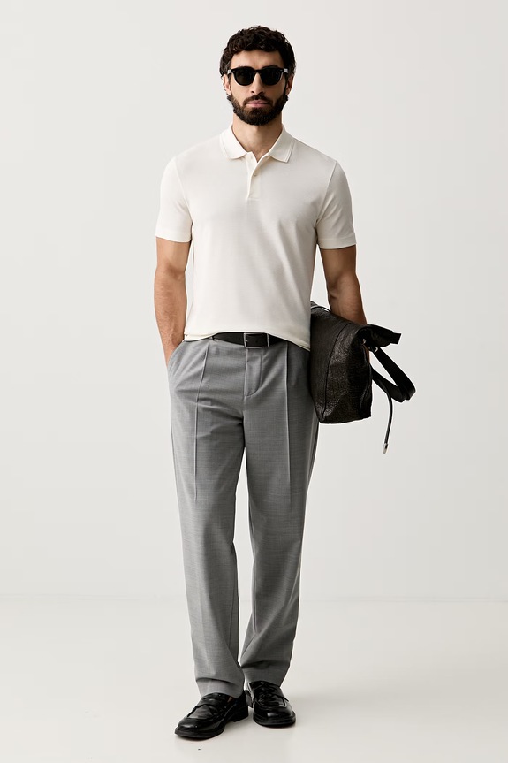 BOSS polo męskie z bawełną Parlay 50551820 beżowy AW26