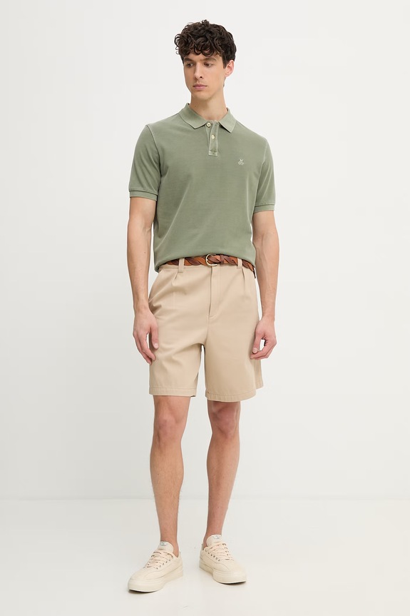 Marc O'Polo polo męskie bawełniane 5000014284 zielony AW26