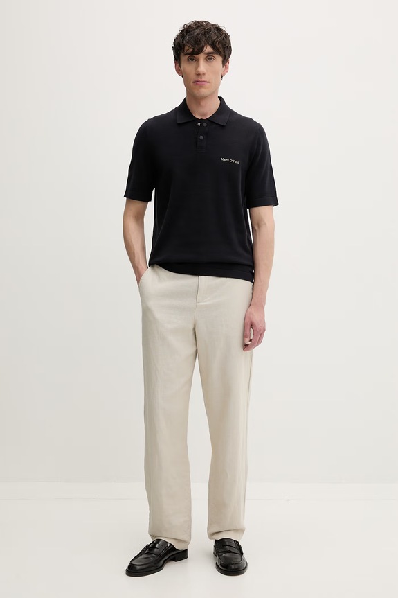Marc O'Polo polo swetrowe męskie bawełniane 5000014230 granatowy AW26