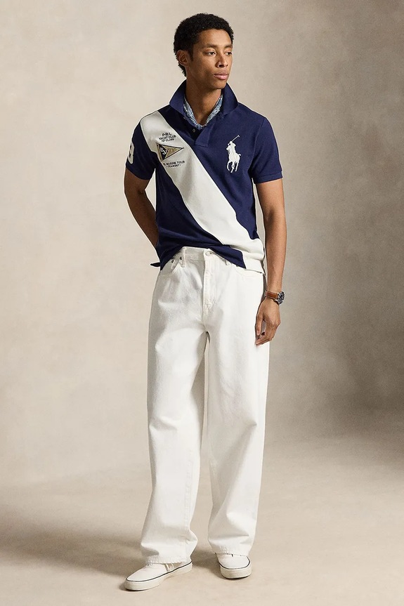 Одежда Polo Ralph Lauren поло для мужчин из хлопка 710B21920 тёмно-синий