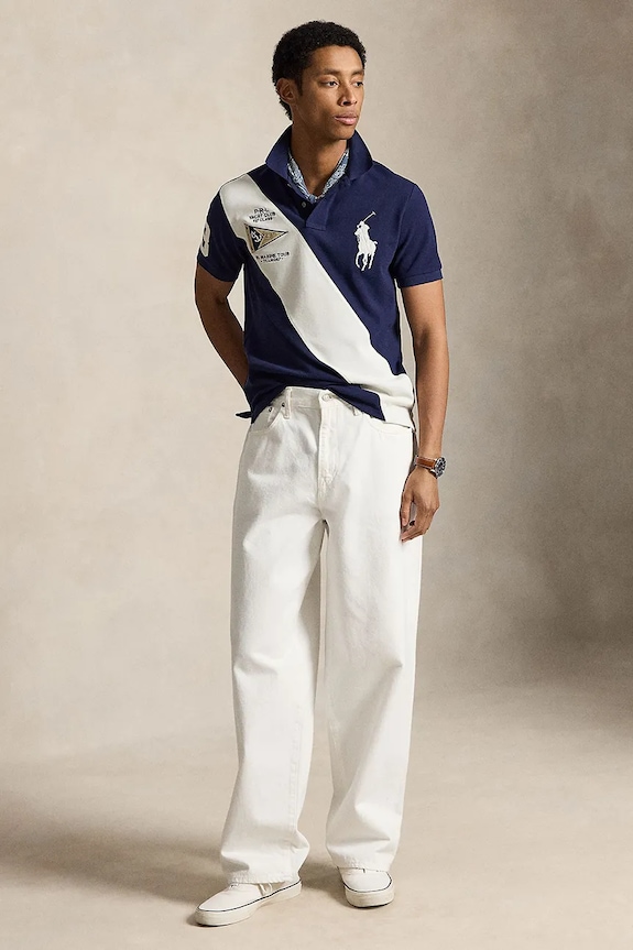 Одежда Polo Ralph Lauren поло для мужчин из хлопка 710B21920 тёмно-синий