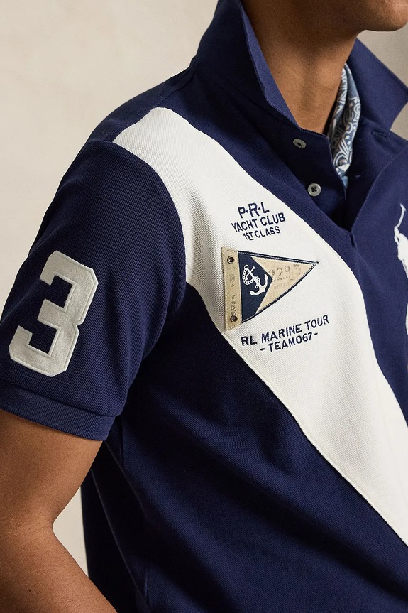 Polo Ralph Lauren поло для мужчин из хлопка тёмно-синий 710B21920