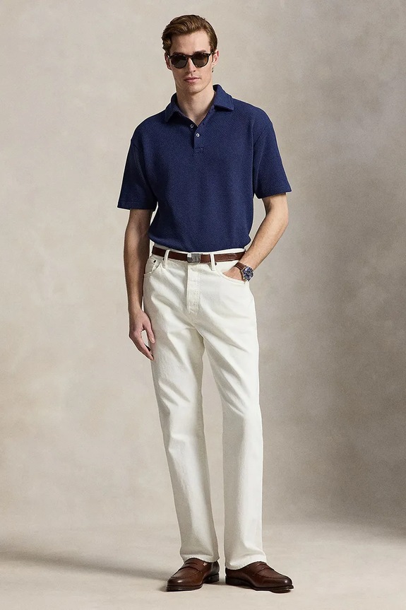 Îmbrăcăminte Polo Ralph Lauren polo pentru bărbați, cu bumbac 710B18542 bleumarin