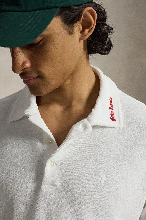 Polo Ralph Lauren поло чоловіче з бавовною білий 710B28130