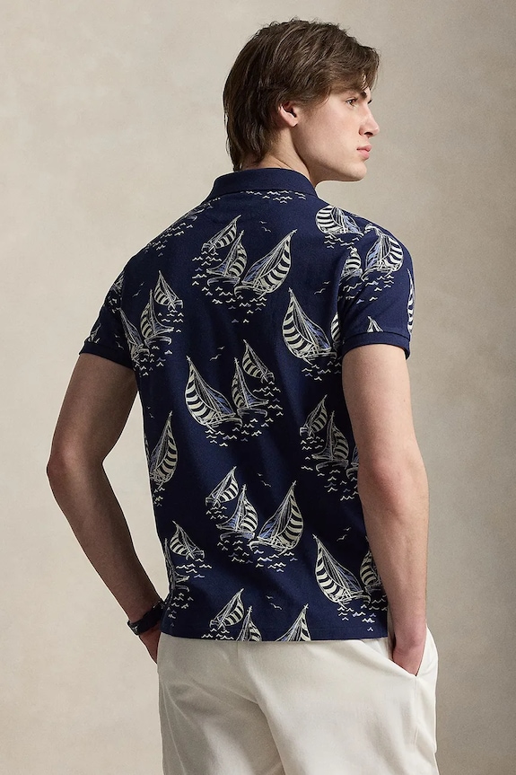 Polo Ralph Lauren поло чоловіче бавовняне 710B18828 темно-синій AW26