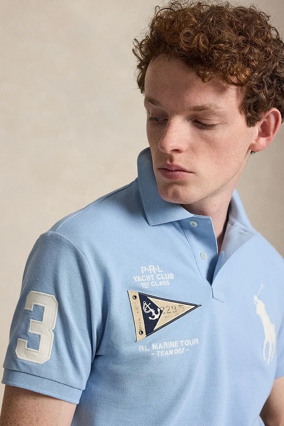 Polo Ralph Lauren поло чоловіче бавовняне блакитний 710B21921