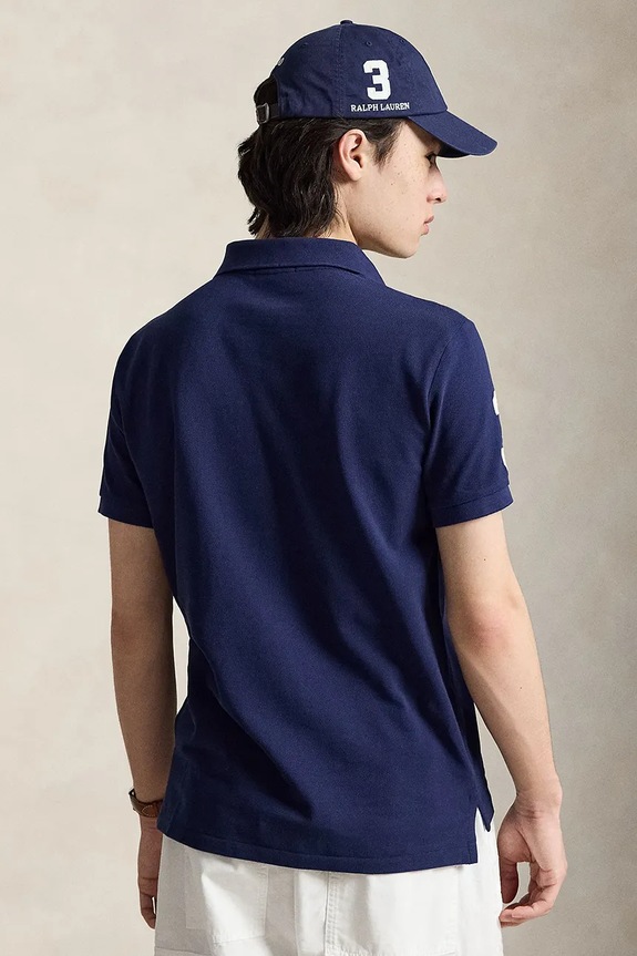 Polo Ralph Lauren polo pentru bărbați, din bumbac 710B21921 bleumarin AW26