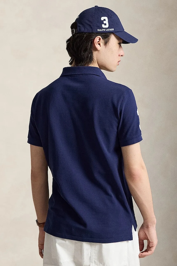 Polo Ralph Lauren polo pentru bărbați, din bumbac 710B21921 bleumarin AW26