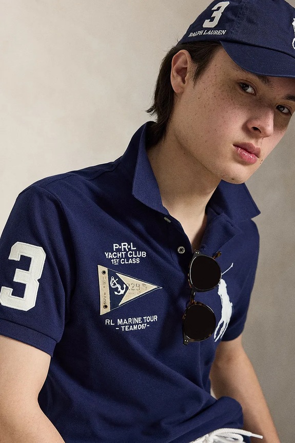 Polo Ralph Lauren polo pentru bărbați, din bumbac bleumarin 710B21921