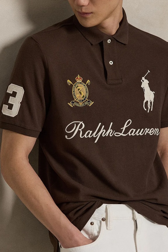 Polo Ralph Lauren поло чоловіче бавовняне коричневий 710B20009