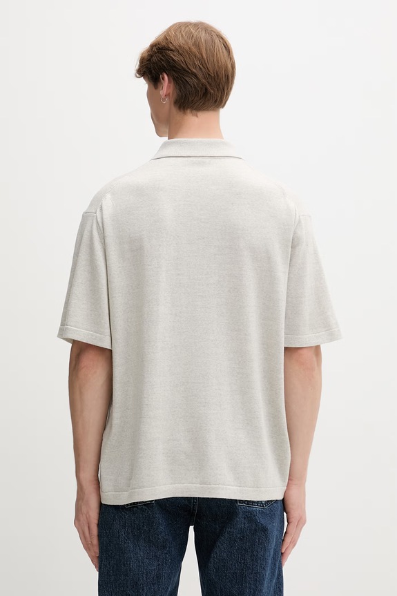 Oblečení Kenzo svetrové polo pánské vlněné FG65PO8033LB šedá